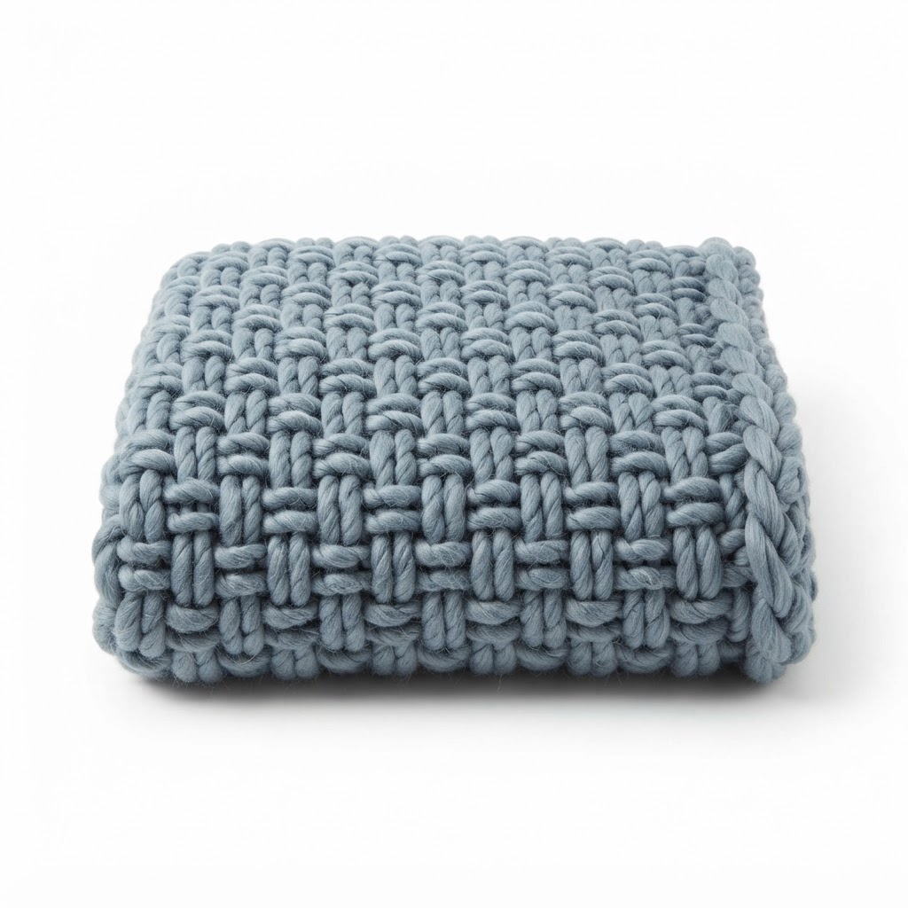 Transitional Chunky Knit Dusty Blue Throw