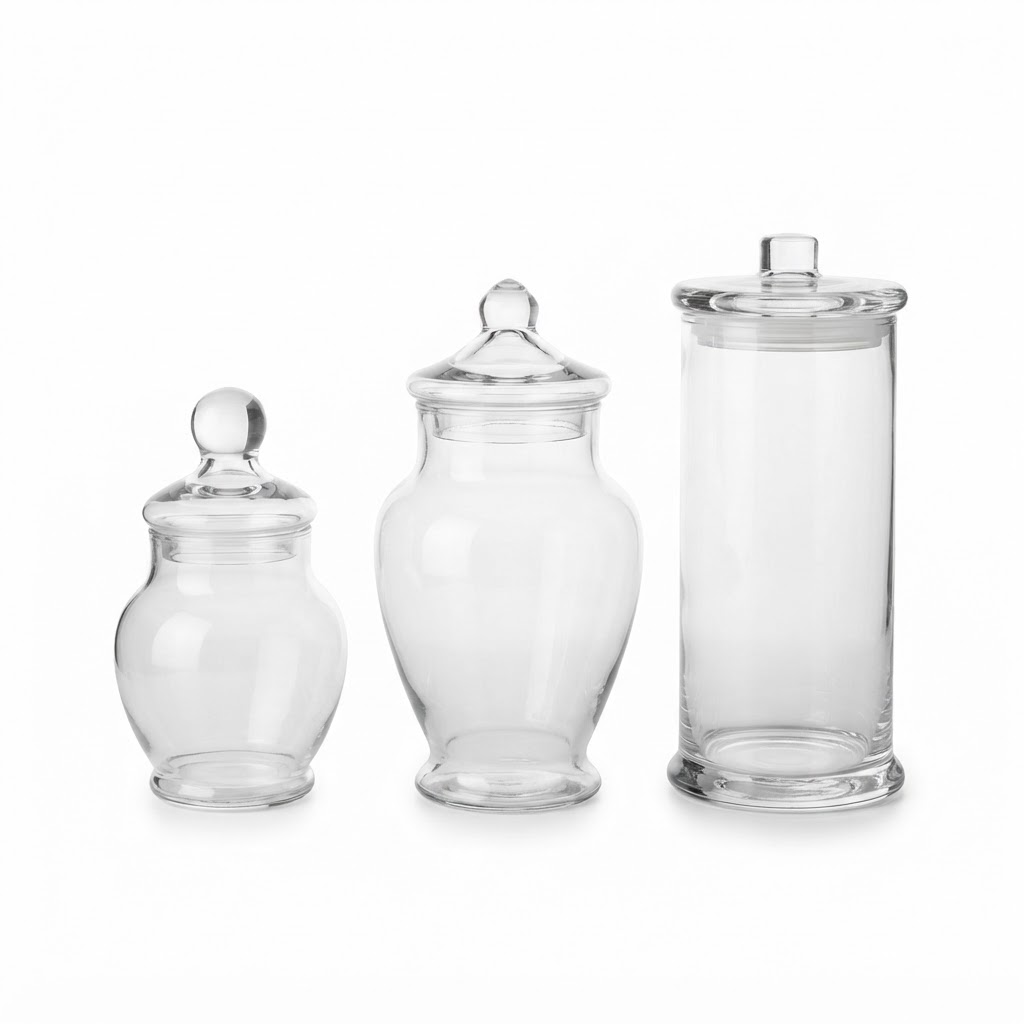 Clear Glass Apothecary Jar Set