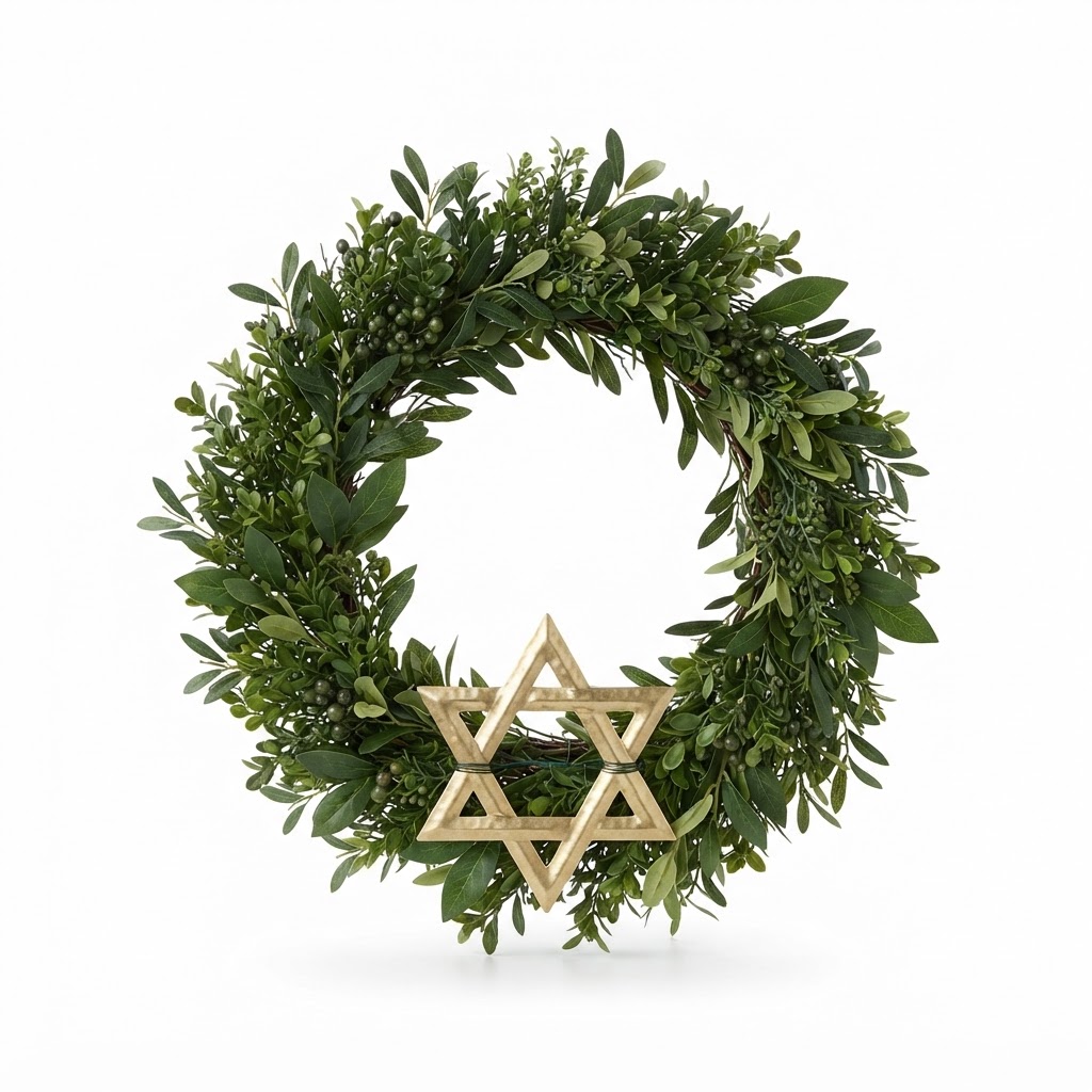 Greenery Wreath with Star Accent