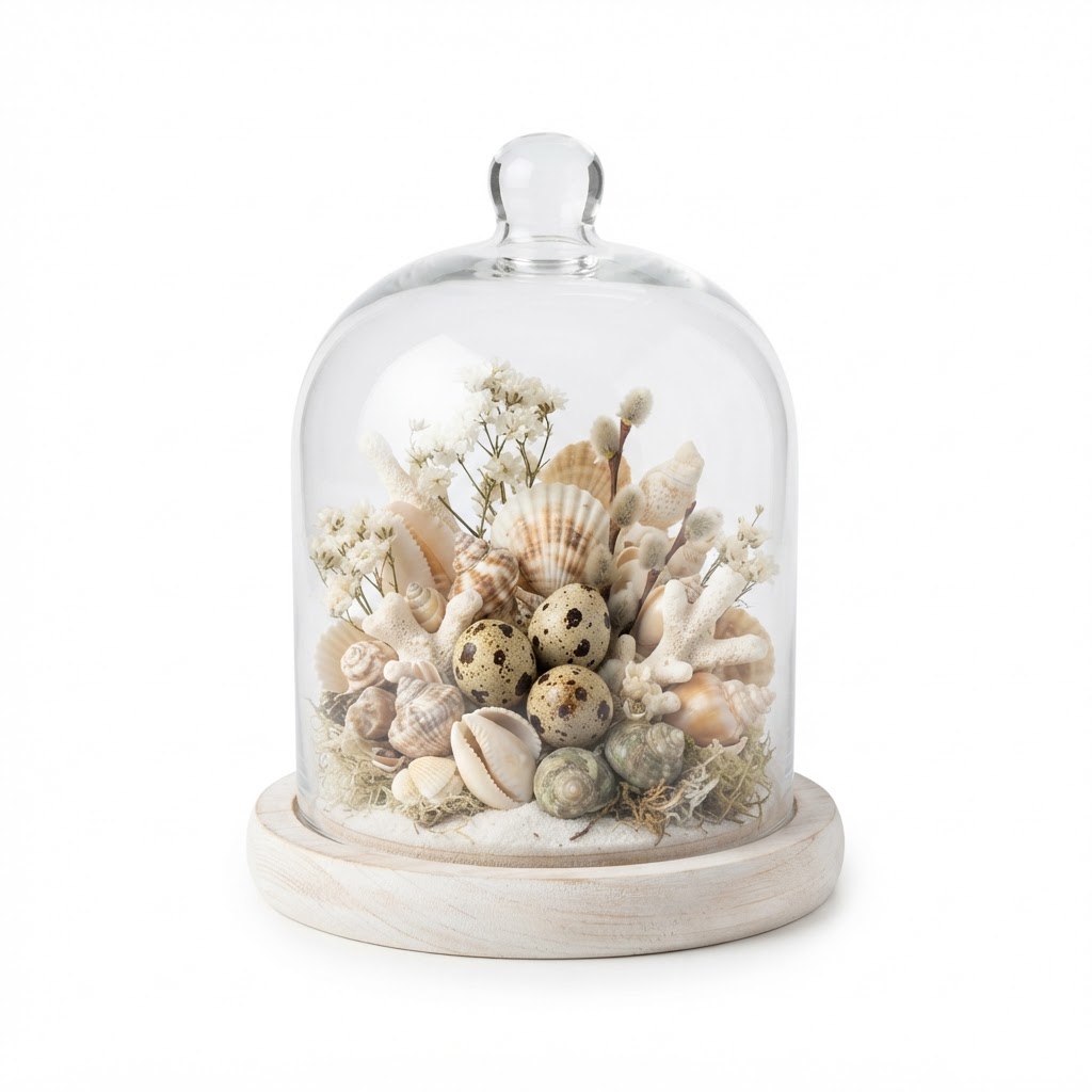 Seashell and Glass Cloche