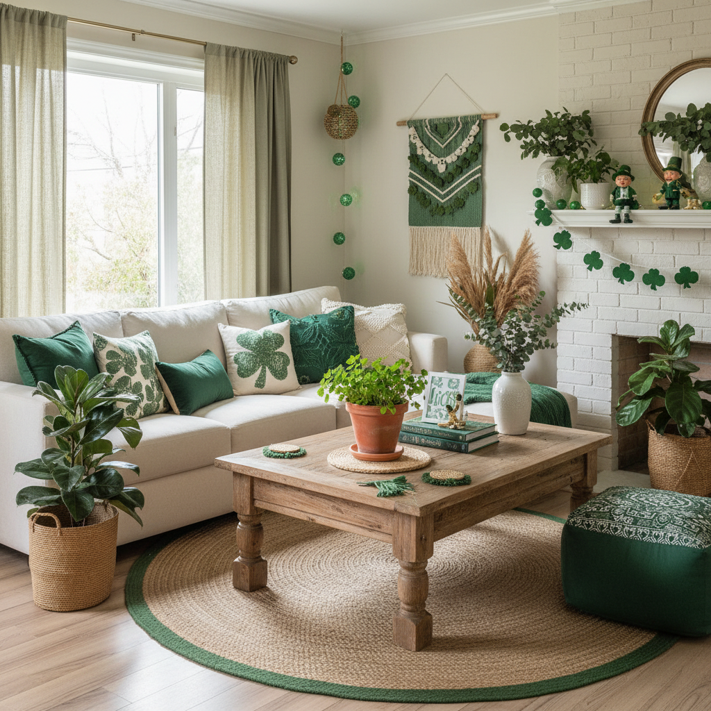Boho St. Patrick's Day Living Room
