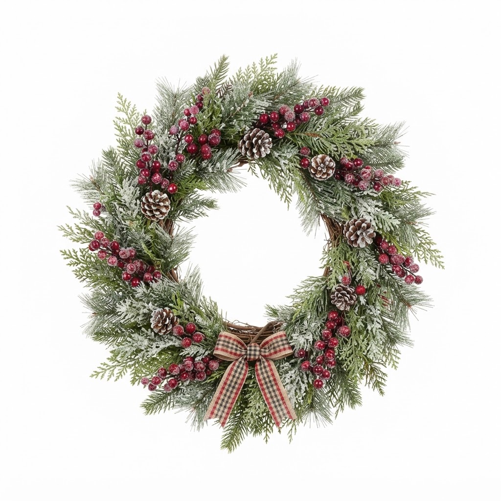 Transitional Frosted Berry Holiday Wreath