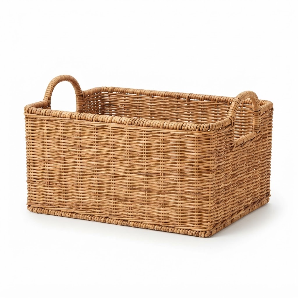 Woven Rattan Storage Basket