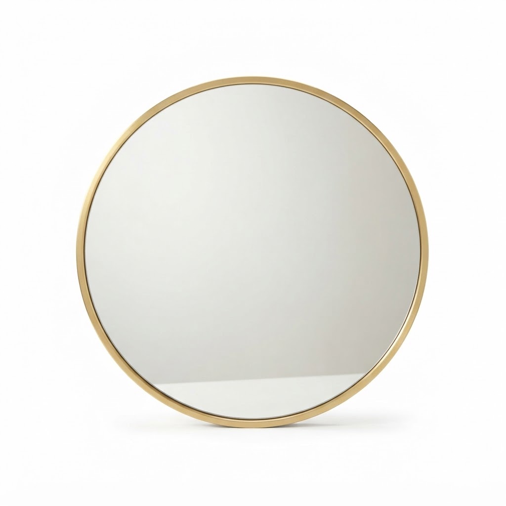 Gold Framed Round Mirror