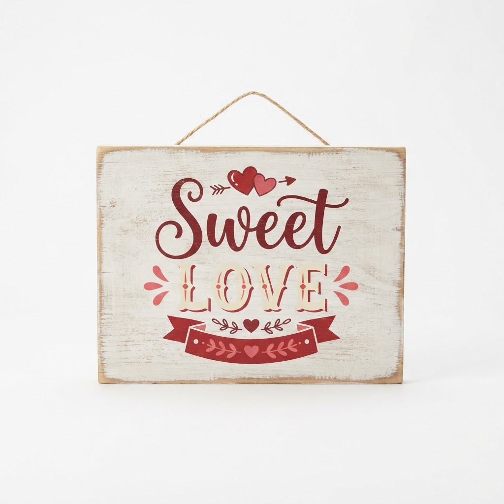 Valentine Wooden Sweet Love Sign