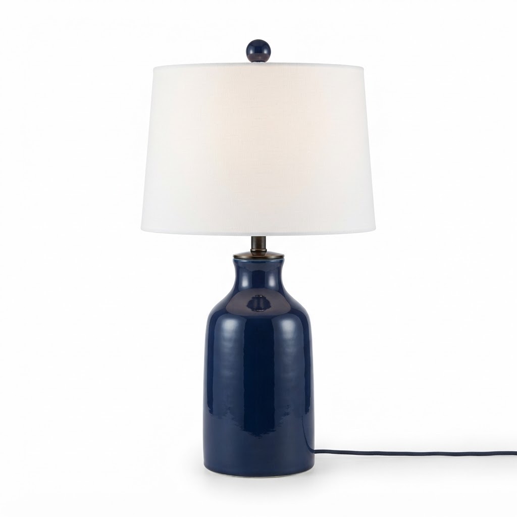 Ceramic Navy Blue Table Lamp