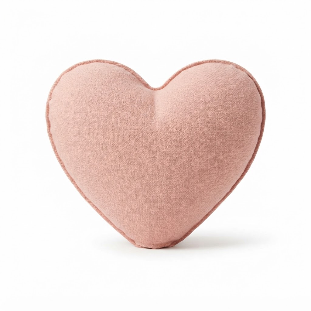 Heart-Shaped Blush Throw Pillow