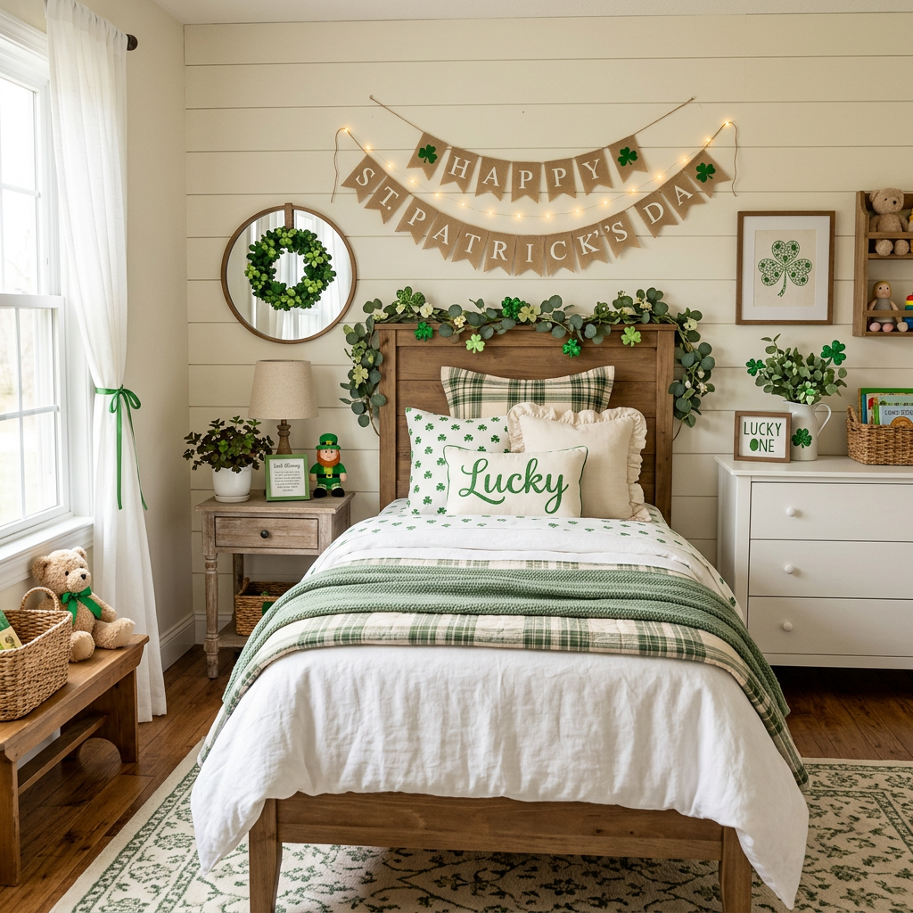 Farmhouse St. Patrick's Day Child Bedroom (Girl)