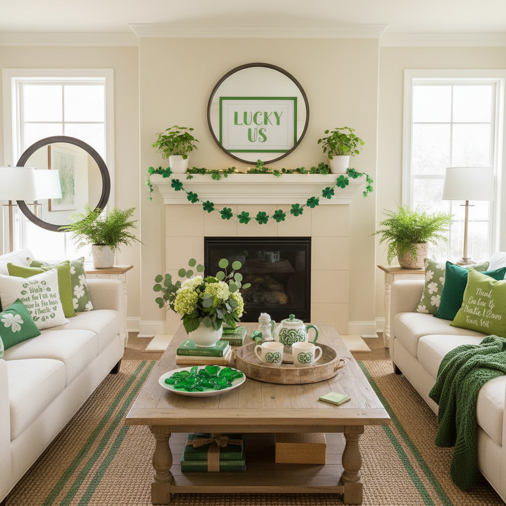 Modern Farmhouse St. Patrick's Day Living Room