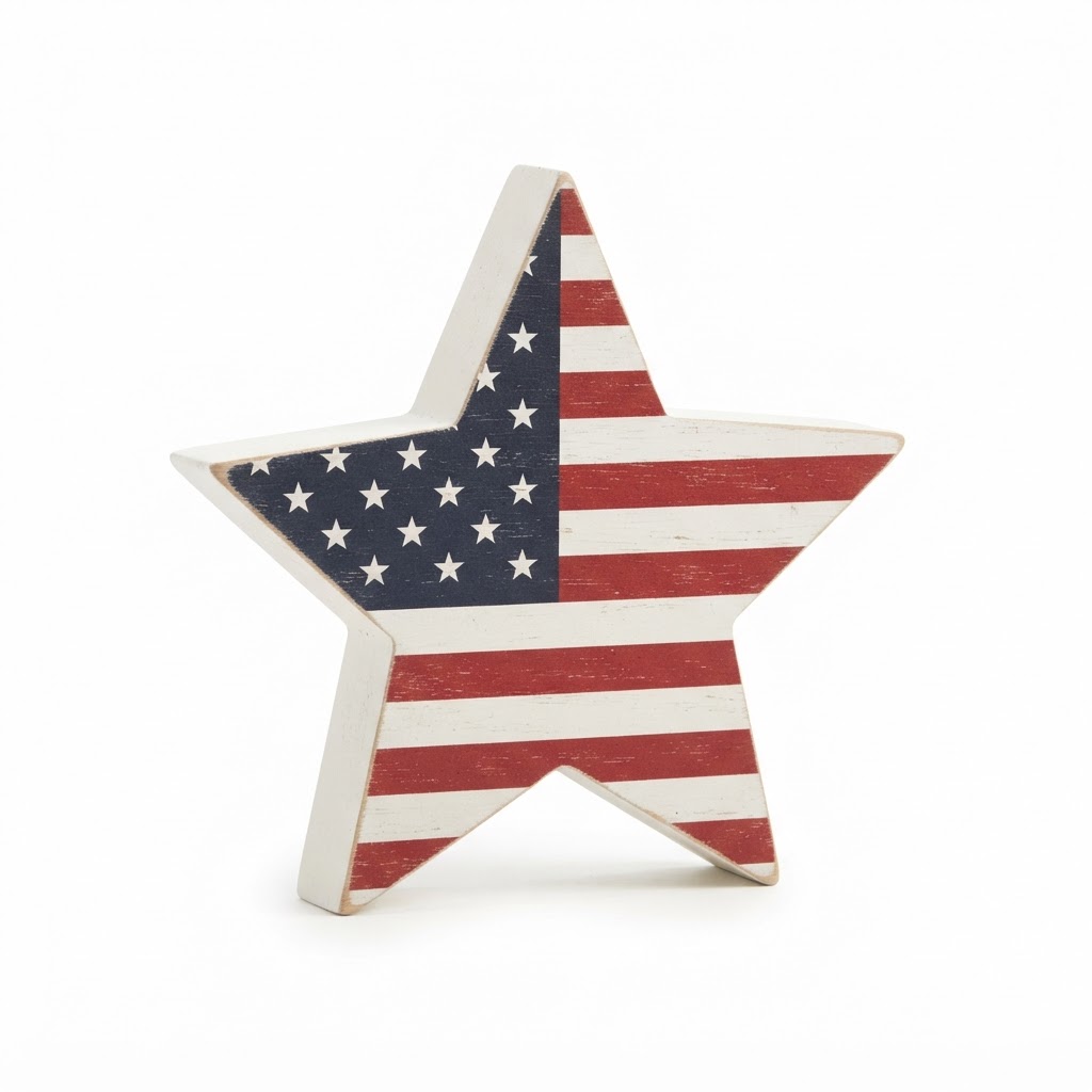Star-Shaped USA Block Sign