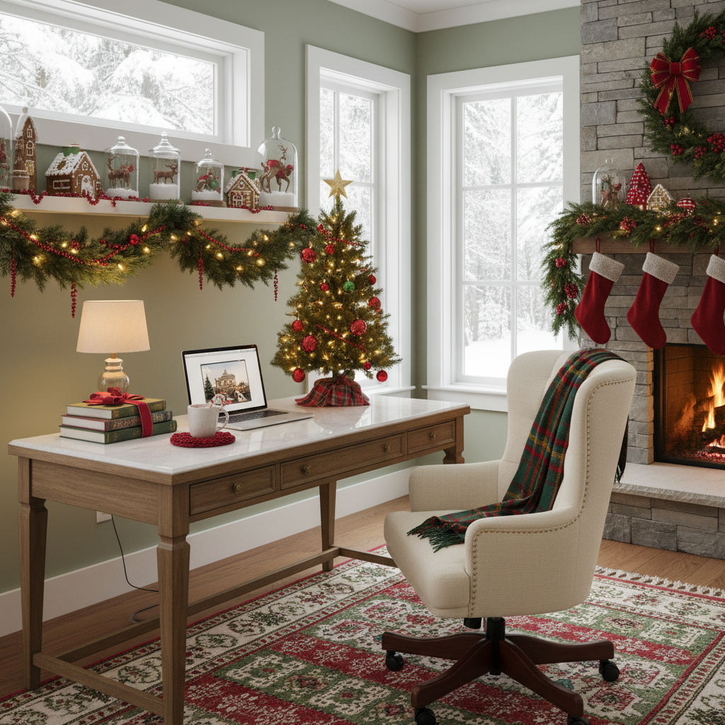 Modern Cottage Christmas Home Office