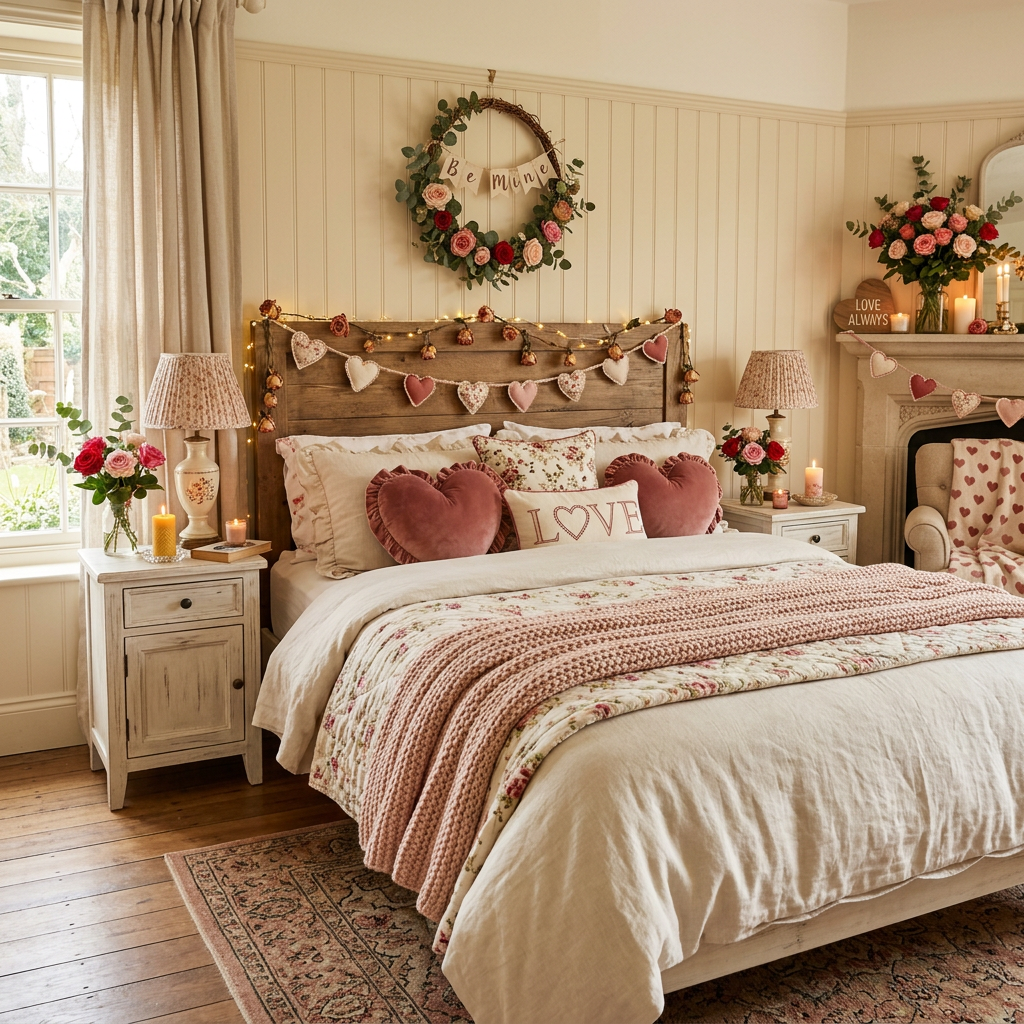 Cottagecore Valentine's Day Master Bedroom