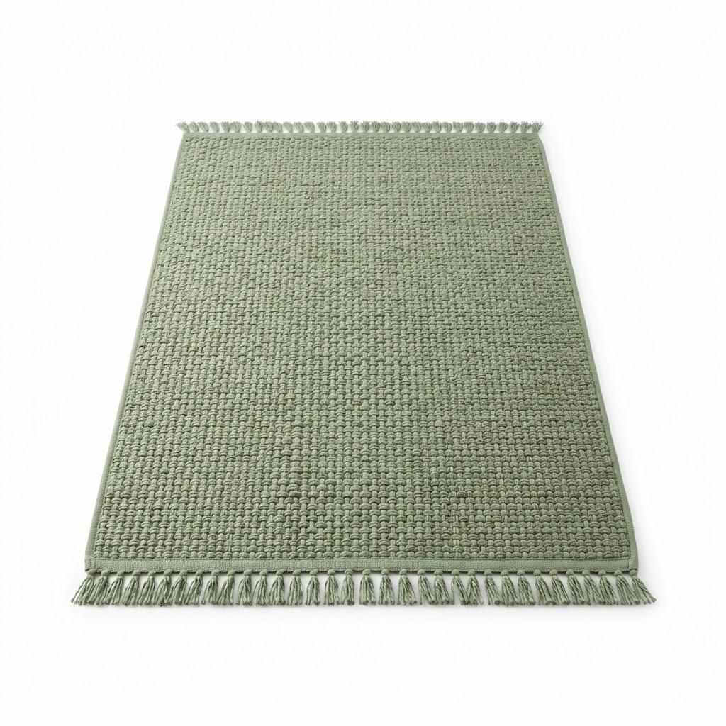 Sage Green Woven Kitchen Rug