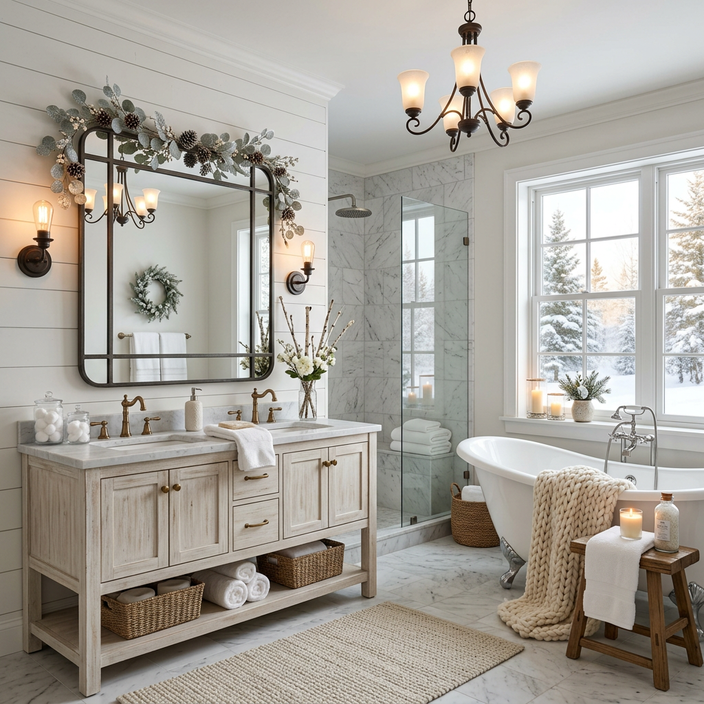 Farmhouse Winter Master Bathroom