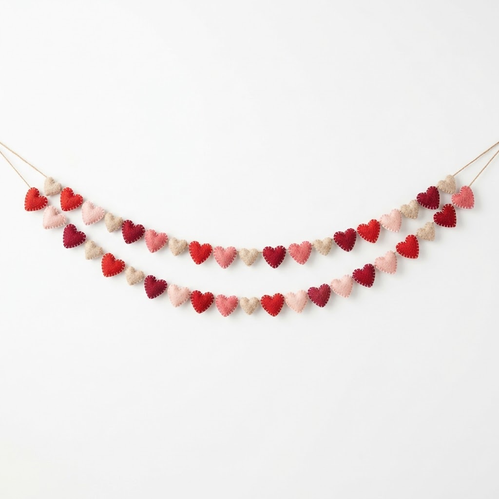 Valentine's Day Felt Heart Garland