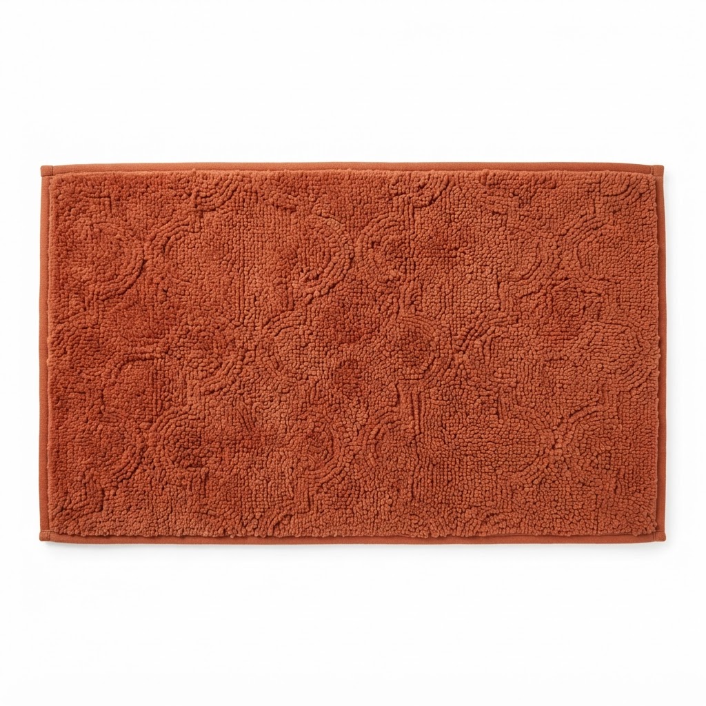 Transitional Burnt Orange Bath Mat