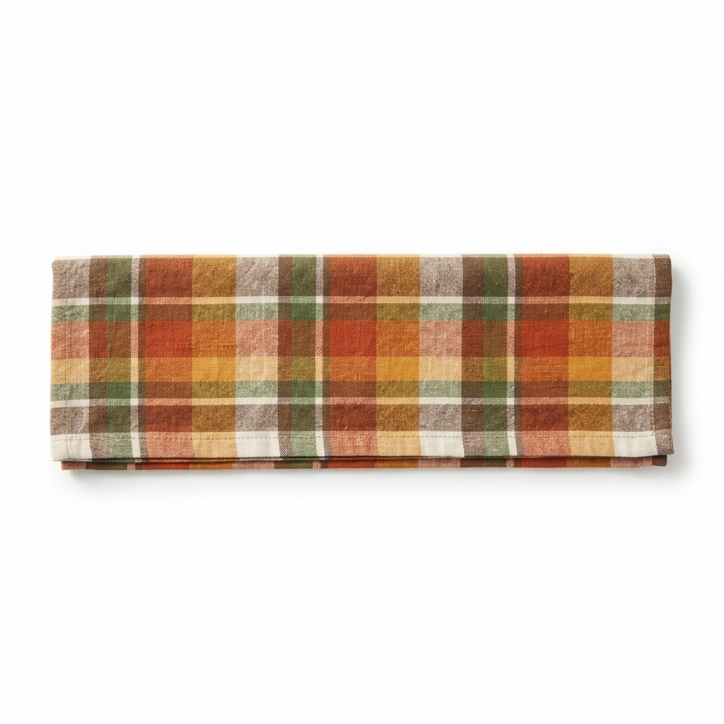 Plaid Linen Table Runner