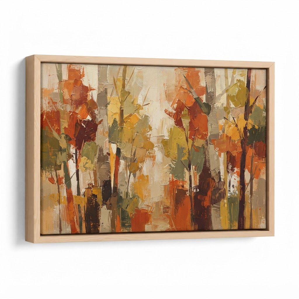 Abstract Fall Forest Canvas Art