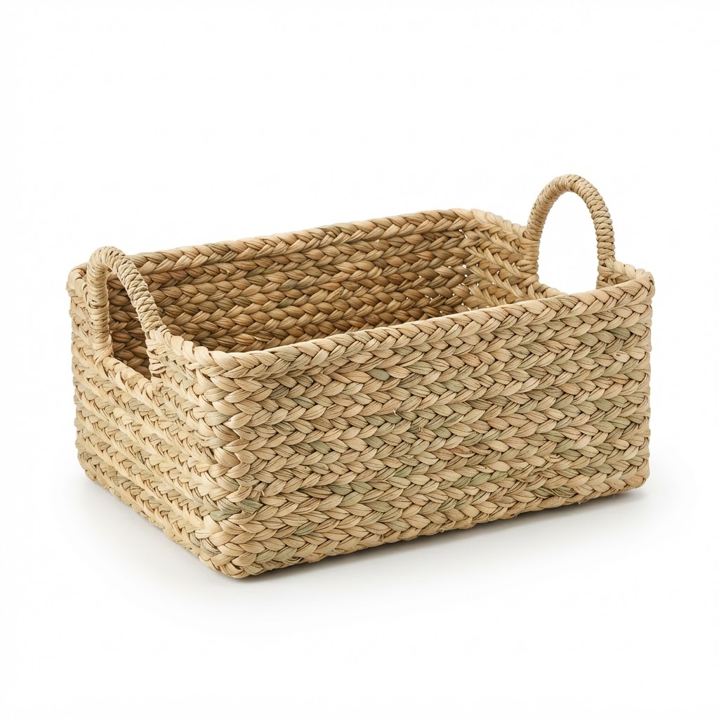 Woven Seagrass Desk Storage Baskets