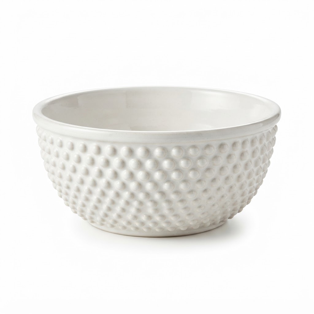 Ceramic Hobnail Serving Bowl