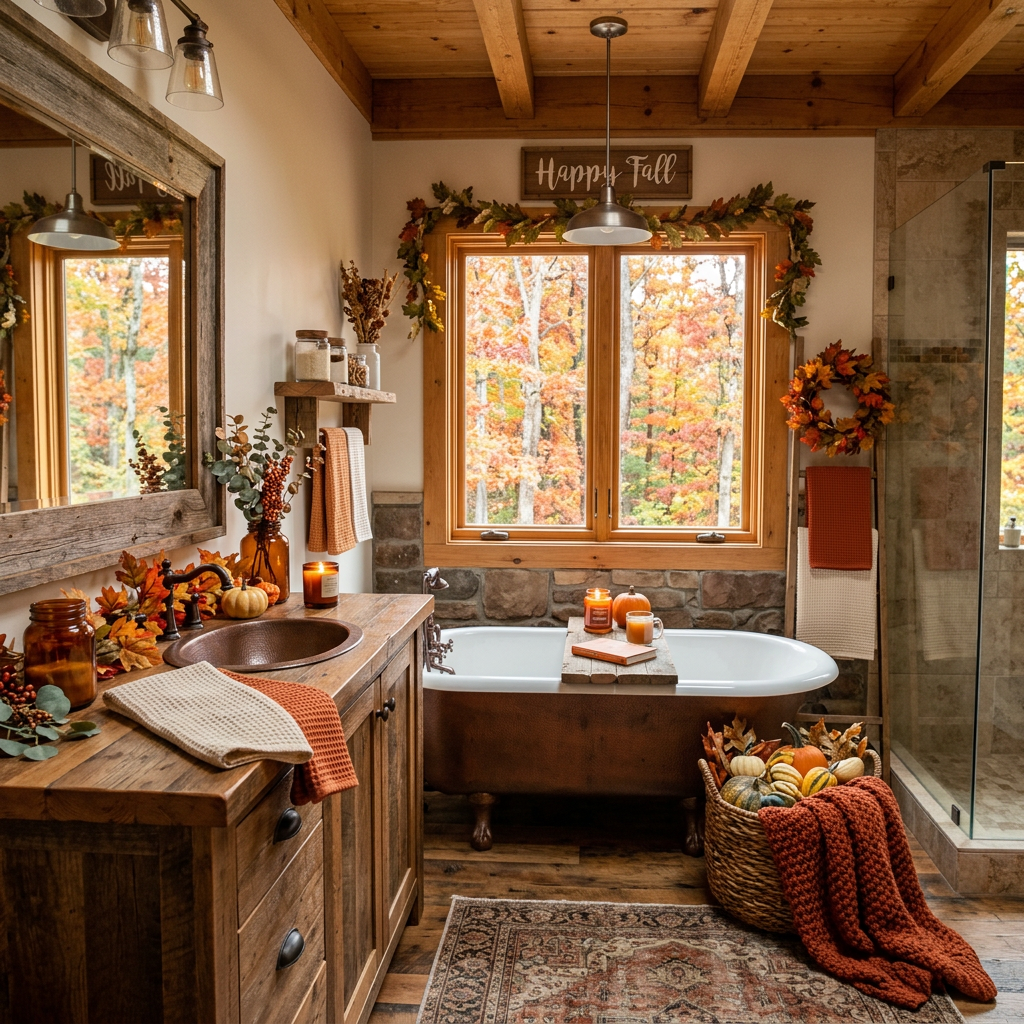 Rustic Fall Master Bathroom