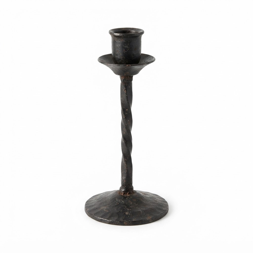 Distressed Iron Taper Candle Holders