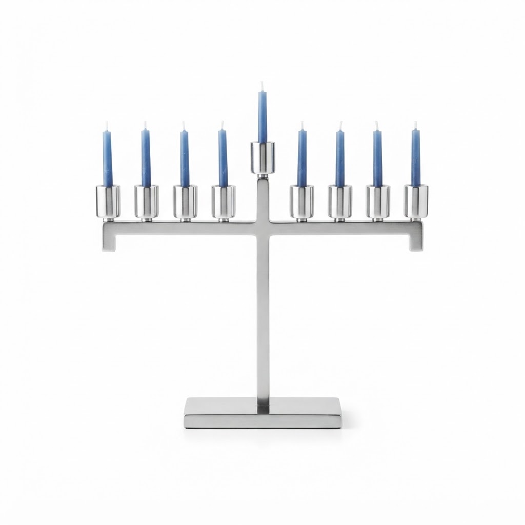 Silver Menorah Table Decor