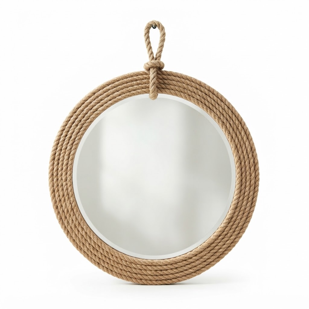 Round Rope Wrapped Wall Mirror