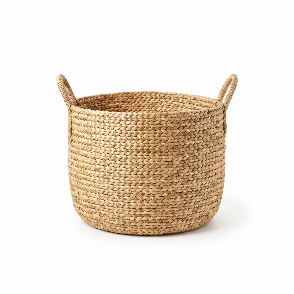 Woven Straw Floor Basket