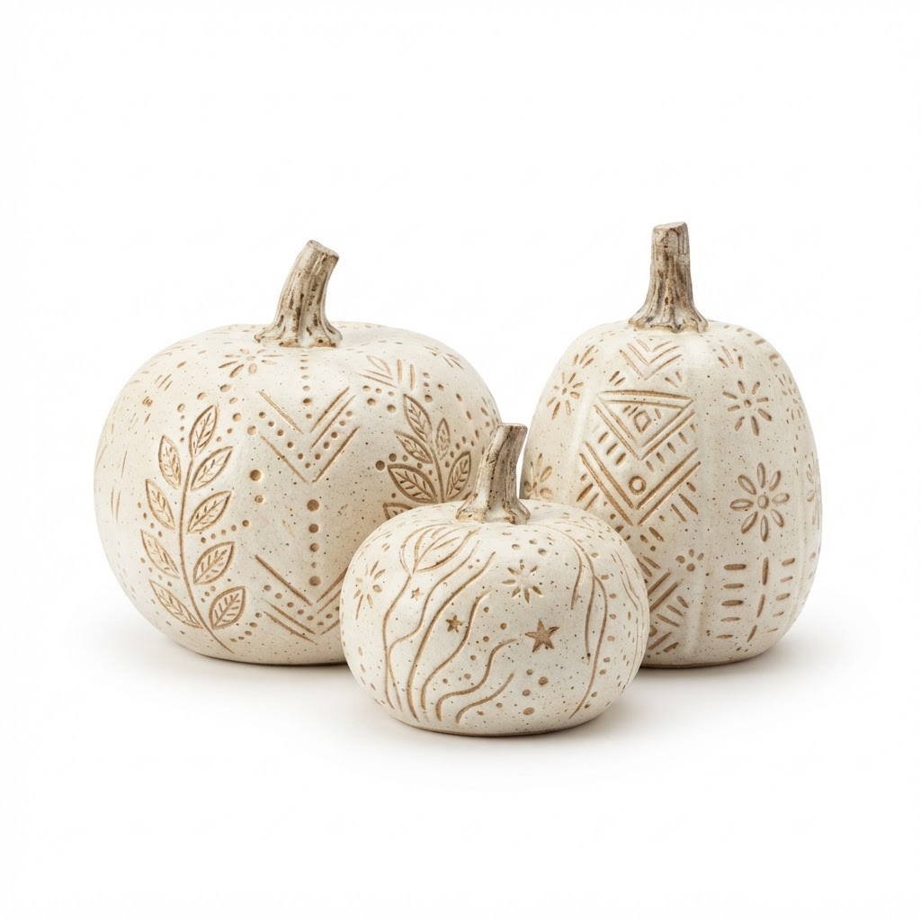 Decorative Ceramic Pumpkin Set