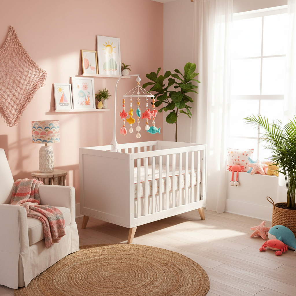 Scandinavian Summer Baby Girl Nursery