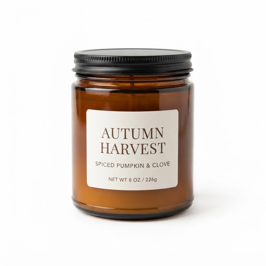 Amber Glass Jar Candle