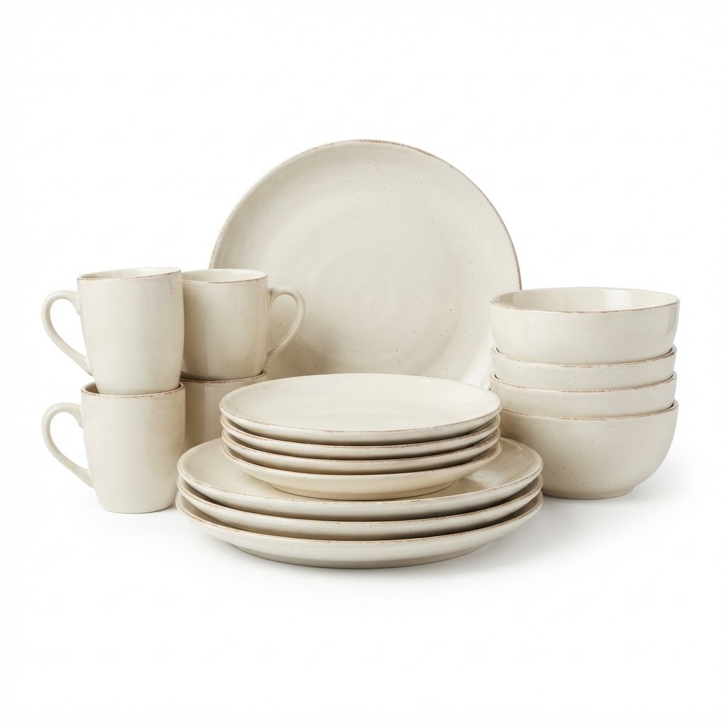 Cream Ceramic Dinnerware Set
