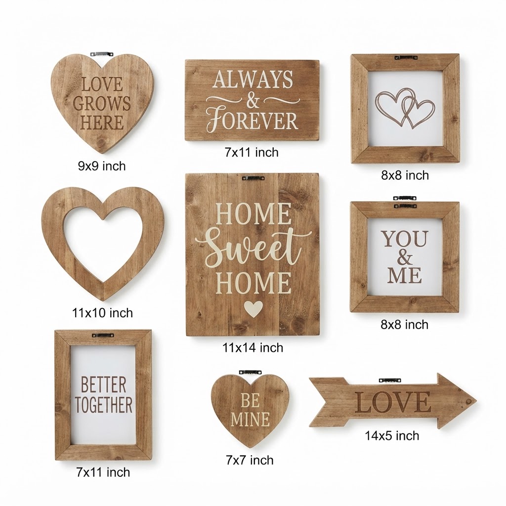 Heartfelt Wooden Wall Gallery Set