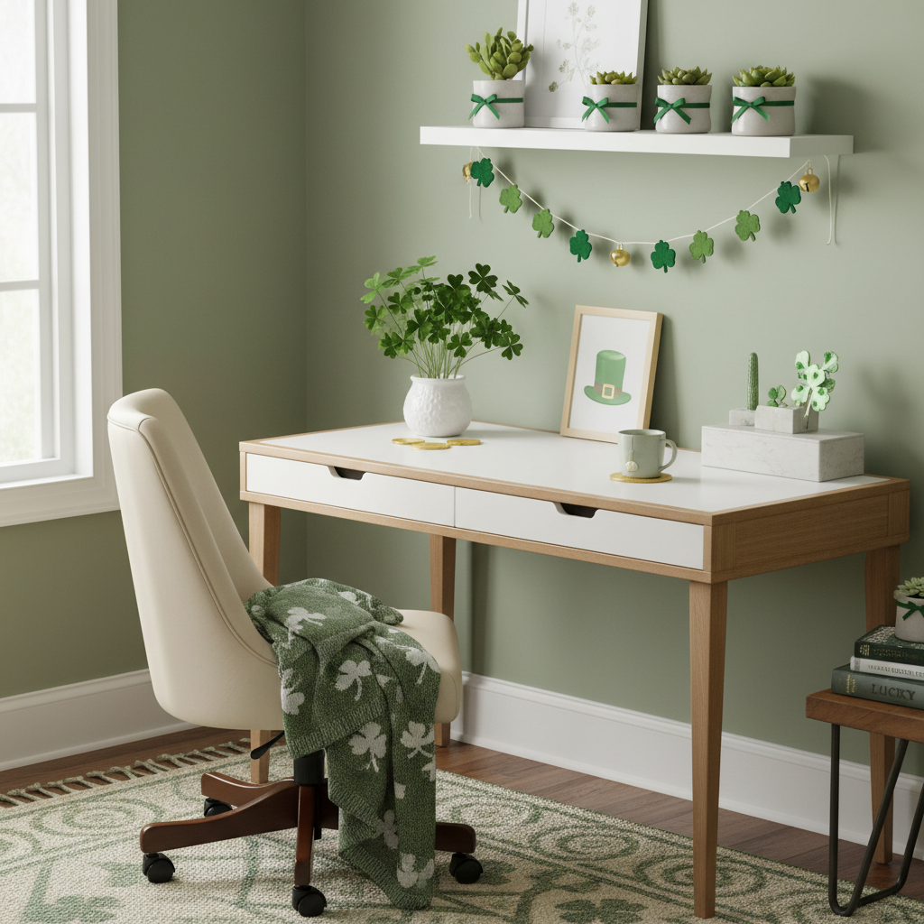 Minimalist St. Patrick's Day Home Office