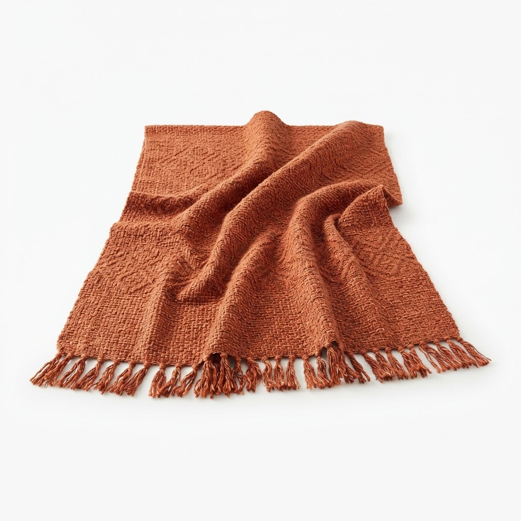 Transitional Textured Burnt Orange Throw