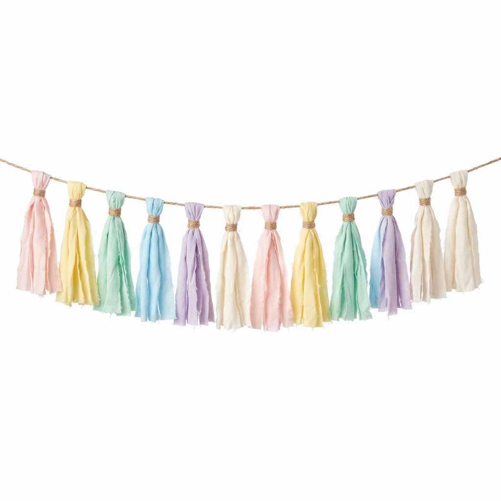 Pastel Fabric Tassel Garland