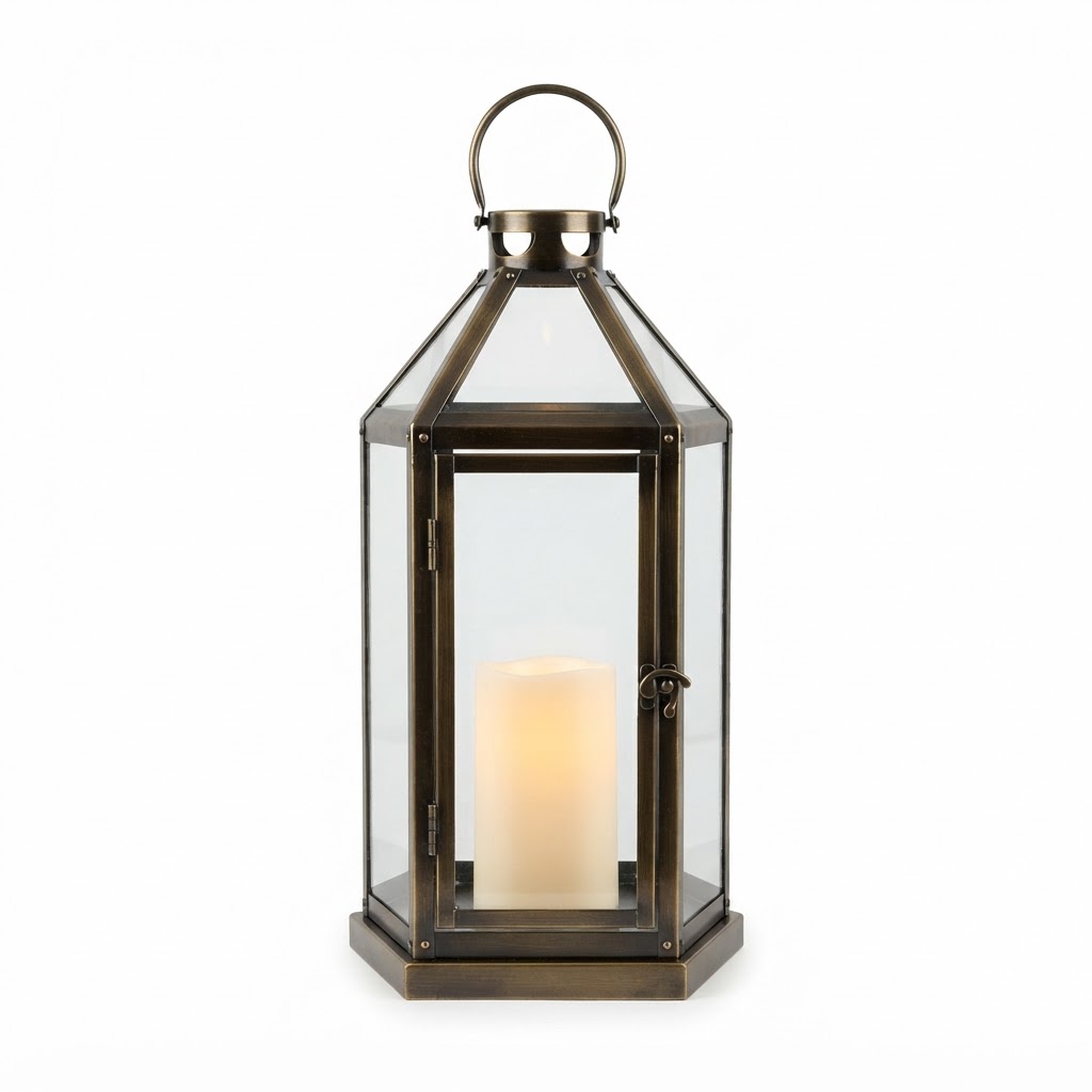 Brass Framed Table Lantern