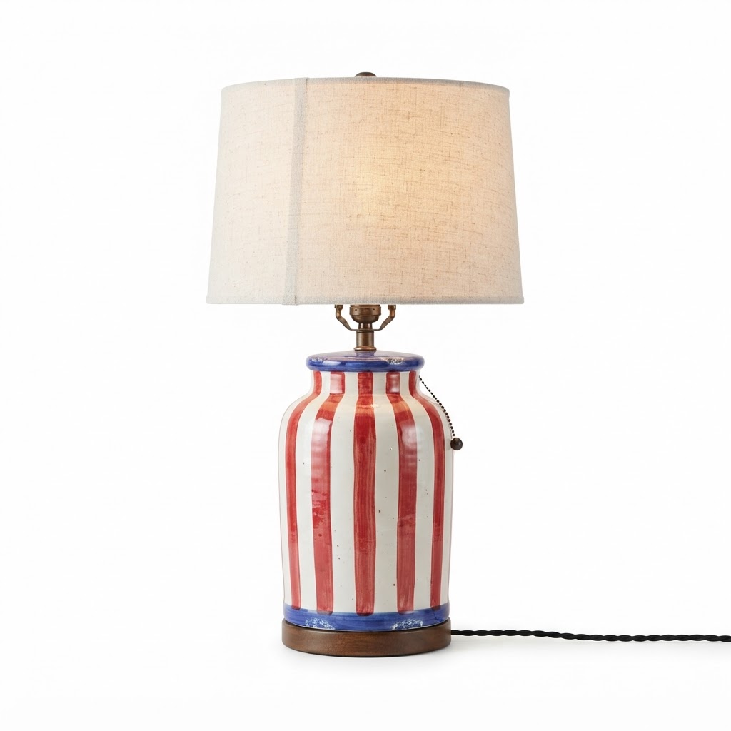 Striped Ceramic Table Lamp
