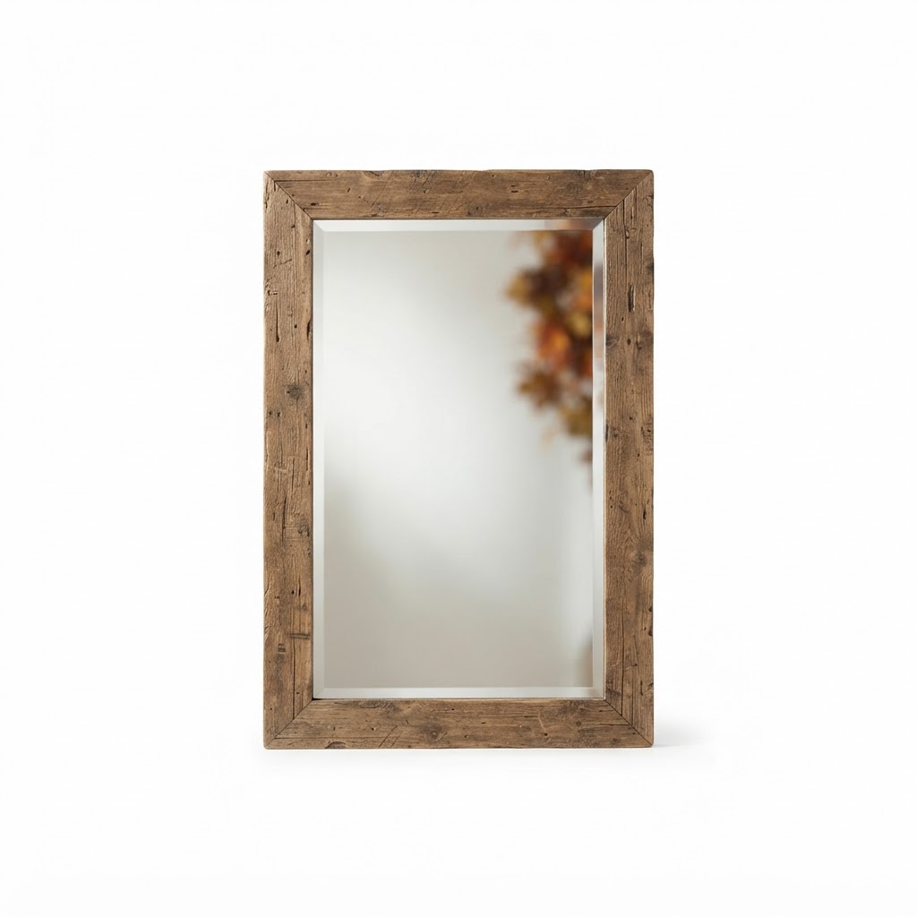 Distressed Wood Framed Mirror