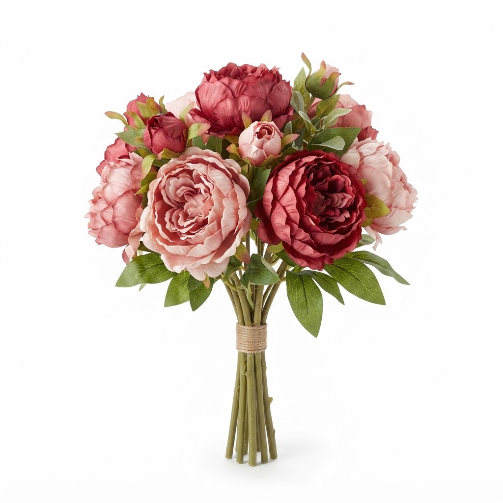Artificial Silk Peony Bouquet