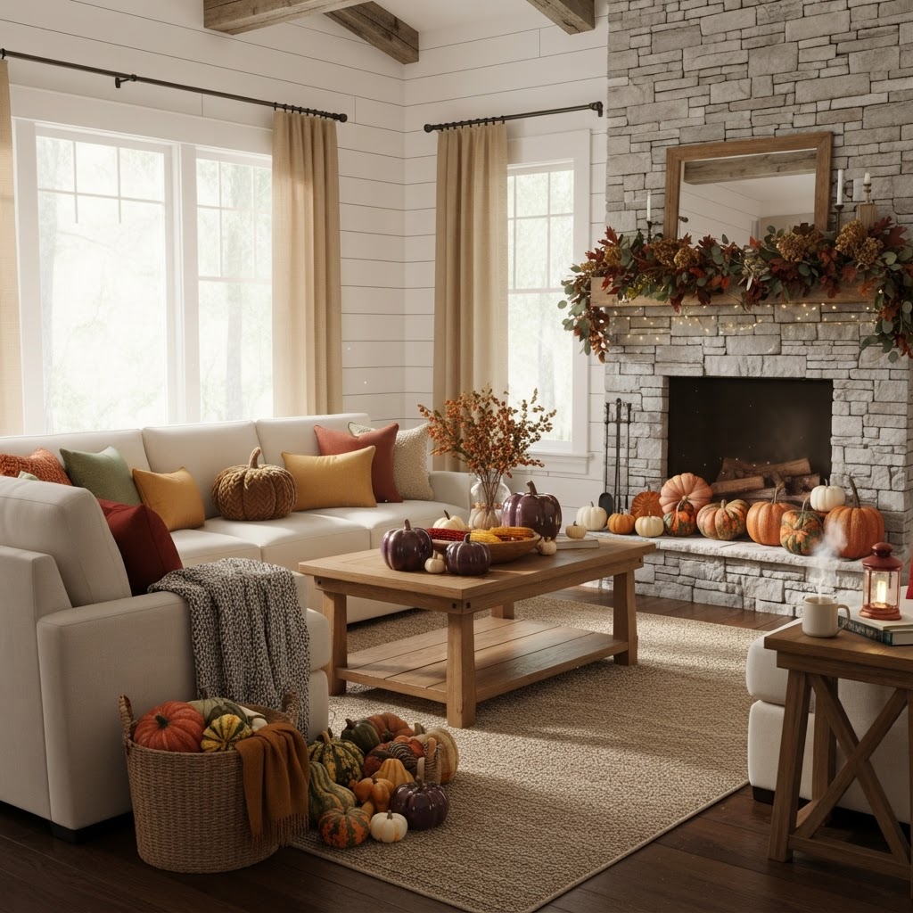 How to Style a Cozy Modern Farmhouse Fall Living Room (2024 Decor Guide)