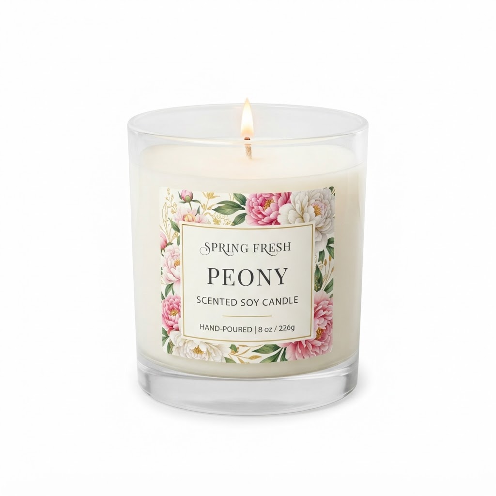 Spring Fresh Peony Scented Soy Candle