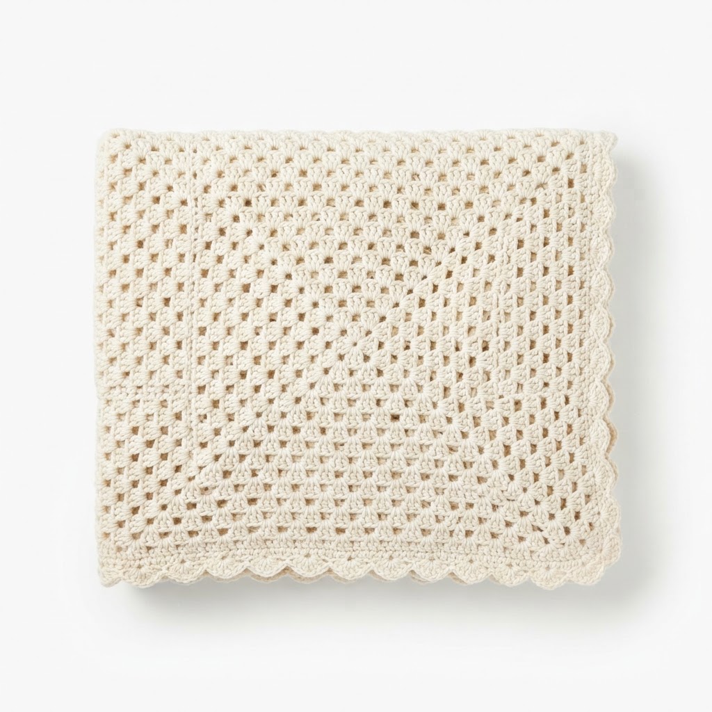 Crochet Cotton Throw Blanket