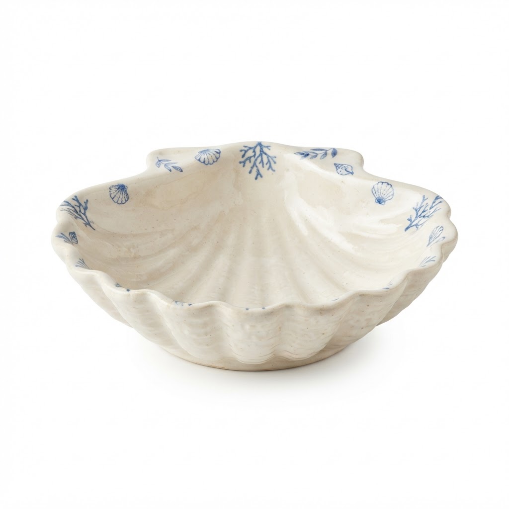 Decorative Ceramic Shell Bowl