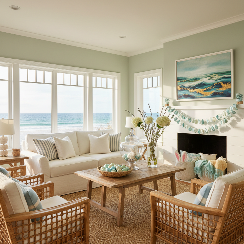 Coastal Easter Living Room