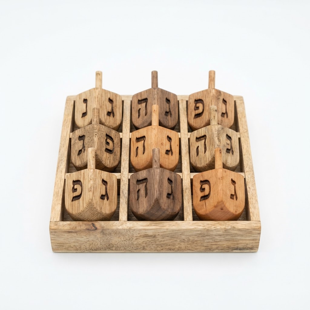 Handcrafted Wooden Dreidel Set