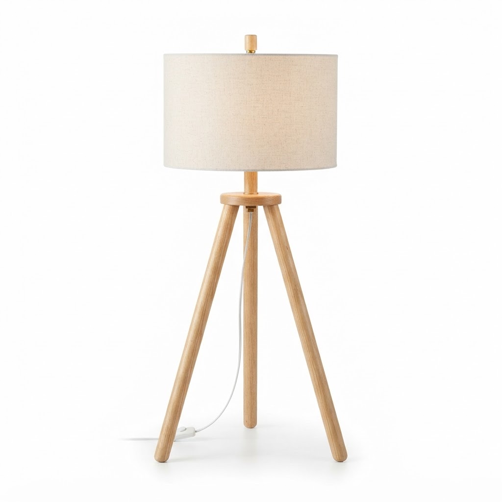 Wood Tripod Lamp