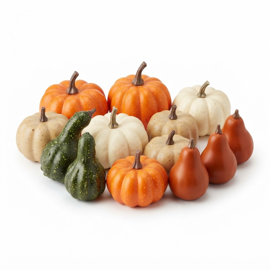 Miniature Faux Pumpkins and Gourds Set