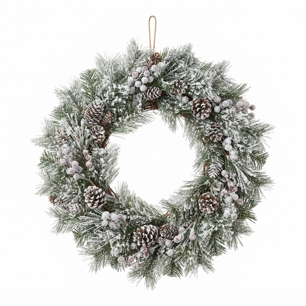 Winter Snowy Pine Wreath